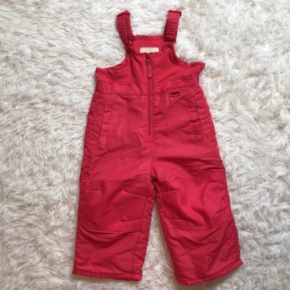 Snow Bibs Overalls Girl 18 Months Winter Waterproof Pink Raspberry Cherokee 24 2 - Picture 1 of 5